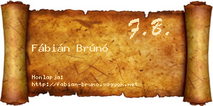 Fábián Brúnó névjegykártya