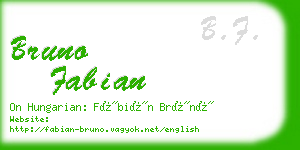bruno fabian business card